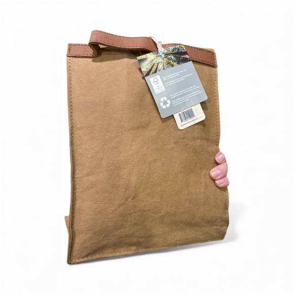 Mines Brown Roll-Top reusable paper lunch bag NEW - Picture 2 of 3